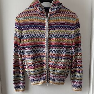 IVKO Jacquard Full Zip Hooded Sweater S